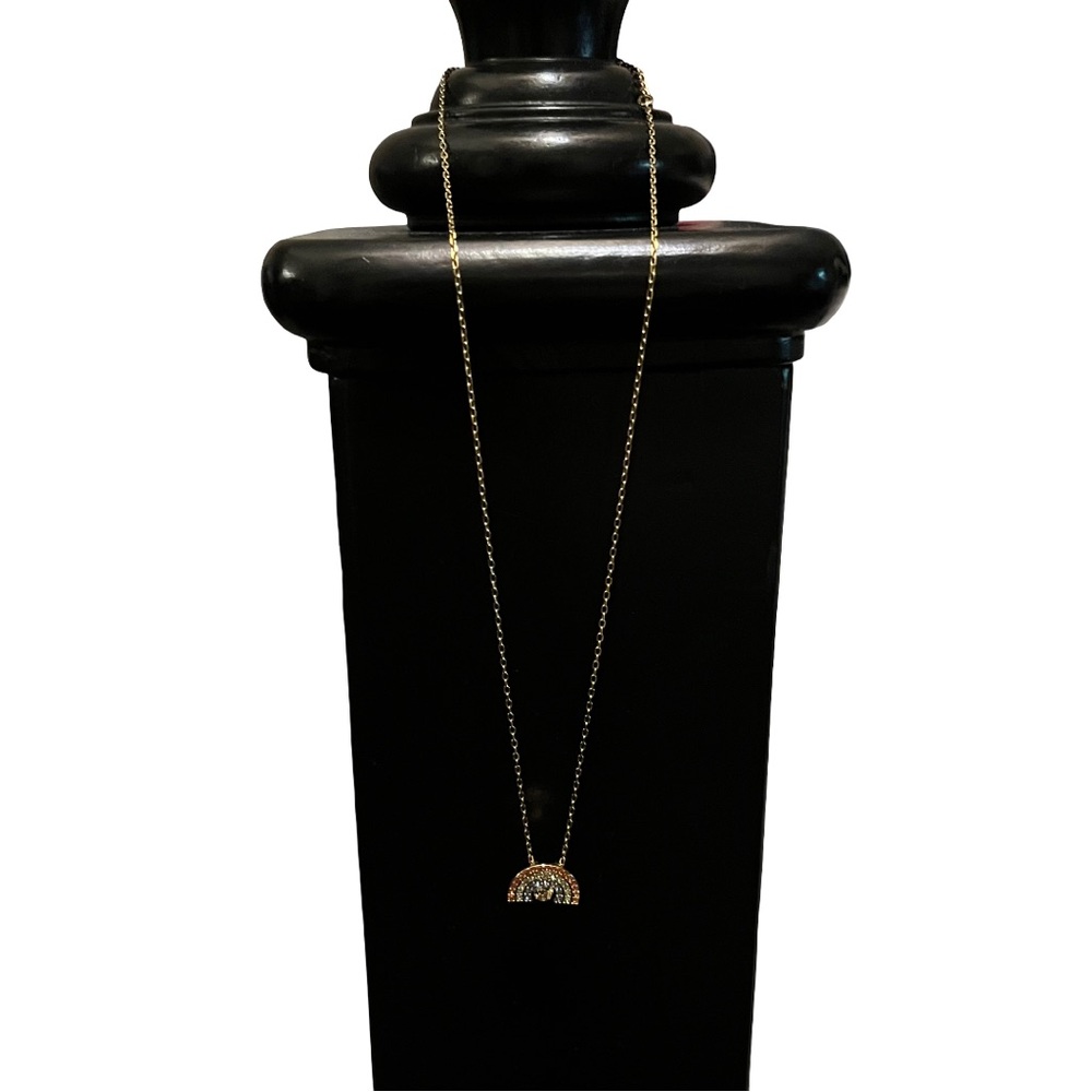 Swarovski Gold Rainbow Pendant Necklace